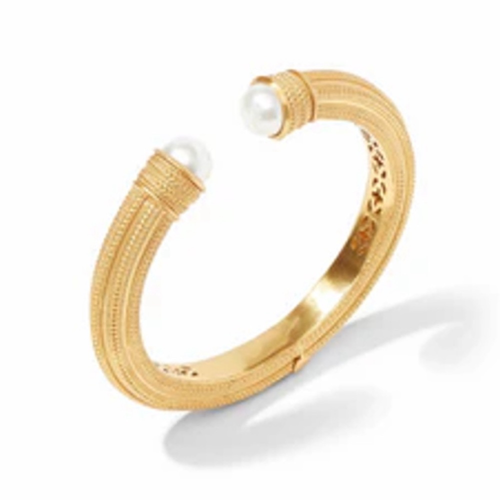 NWT Luxury Spring Summer Rare Authentic Julie Vos Gilded Pearl Cuff/bracelet